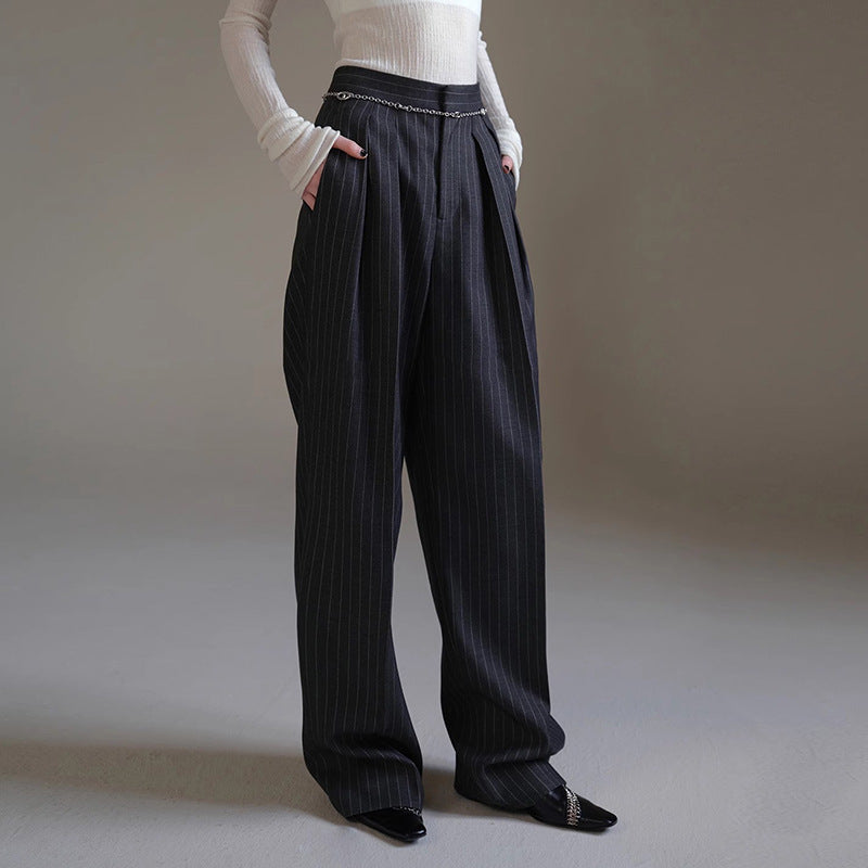 All-matching Striped Suit Pants For Women Autumn And Winter