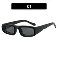 Double Circle Narrow Frame Square Sun Glasses