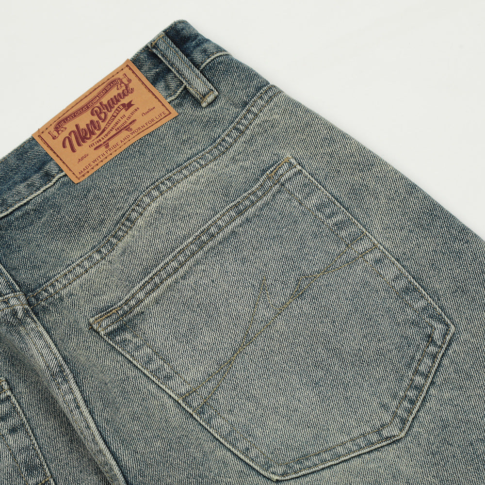 Distressed Washed Straight Jeans For Men
