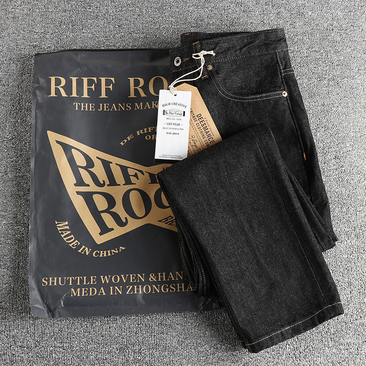 Fashion Personality Retro Black Jeans Men