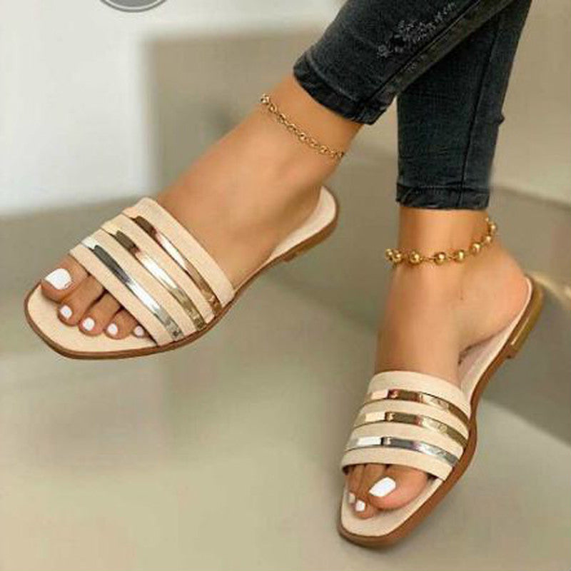 Hollow outdoor slippers women