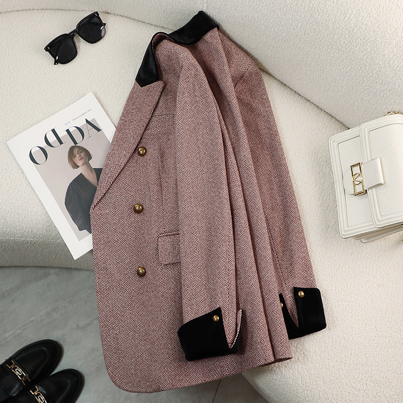 Casual Striped Suit Jacket For Women