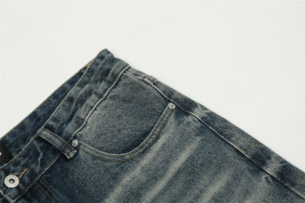 Distressed Washed Straight Jeans For Men