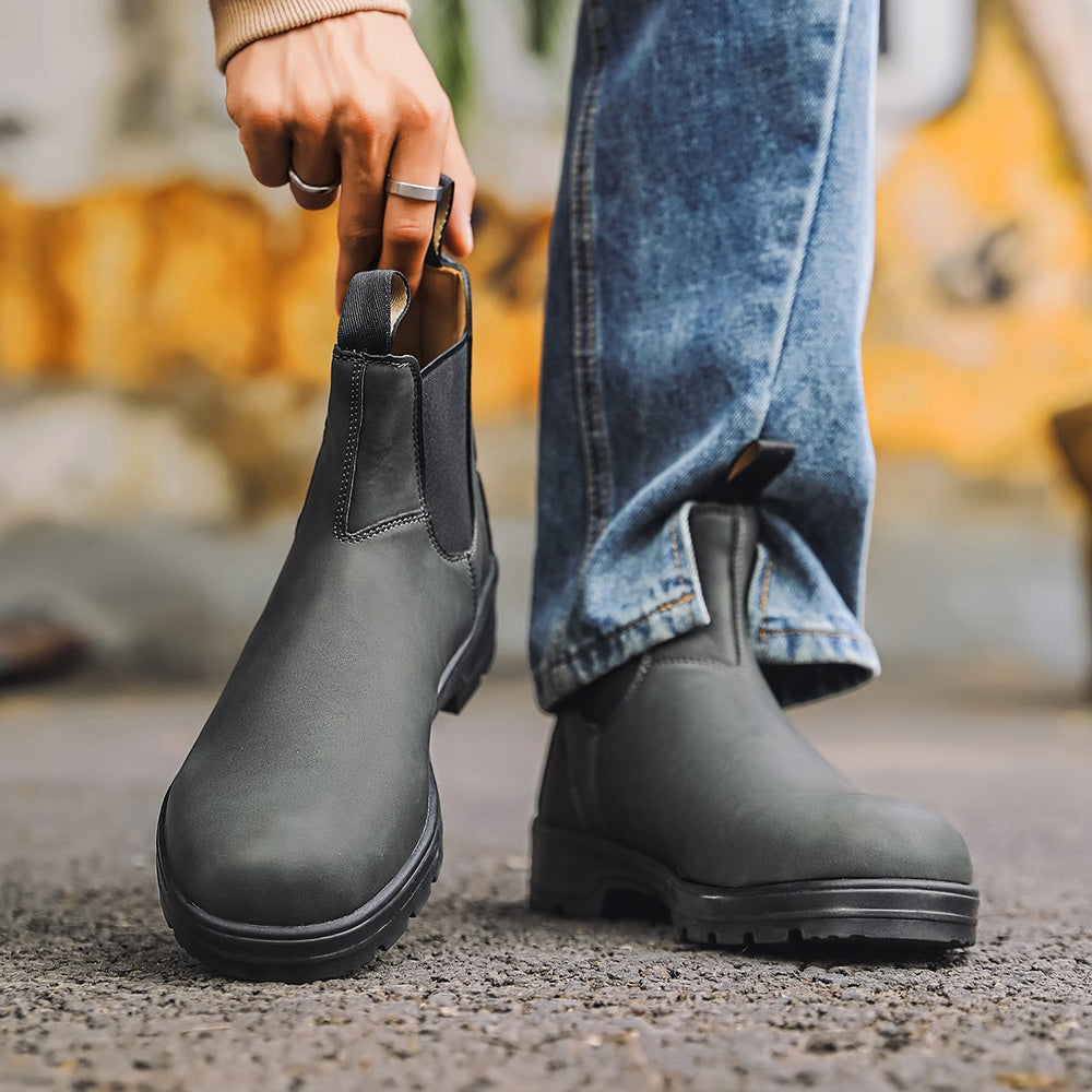 Vintage Couple Shoes Leather Boots Martin Boots Men And Women