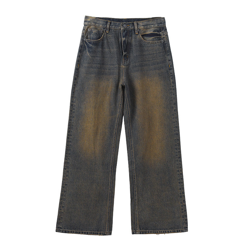 Fashion Personalized Washed Worn Jeans Men