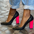 Personality Slip-on Snakeskin Heels Women